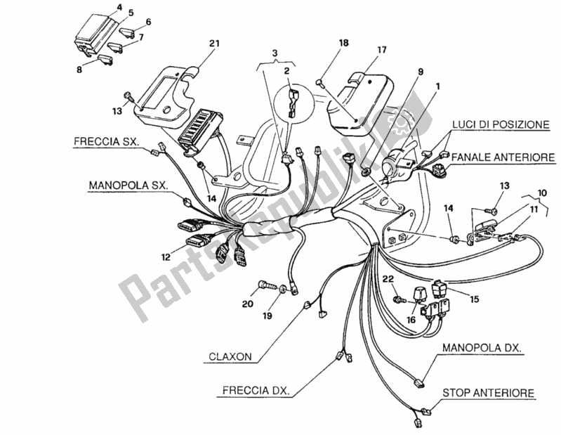 Todas as partes de Chicote Elétrico Fm 021405 do Ducati Supersport 900 SS USA 1991